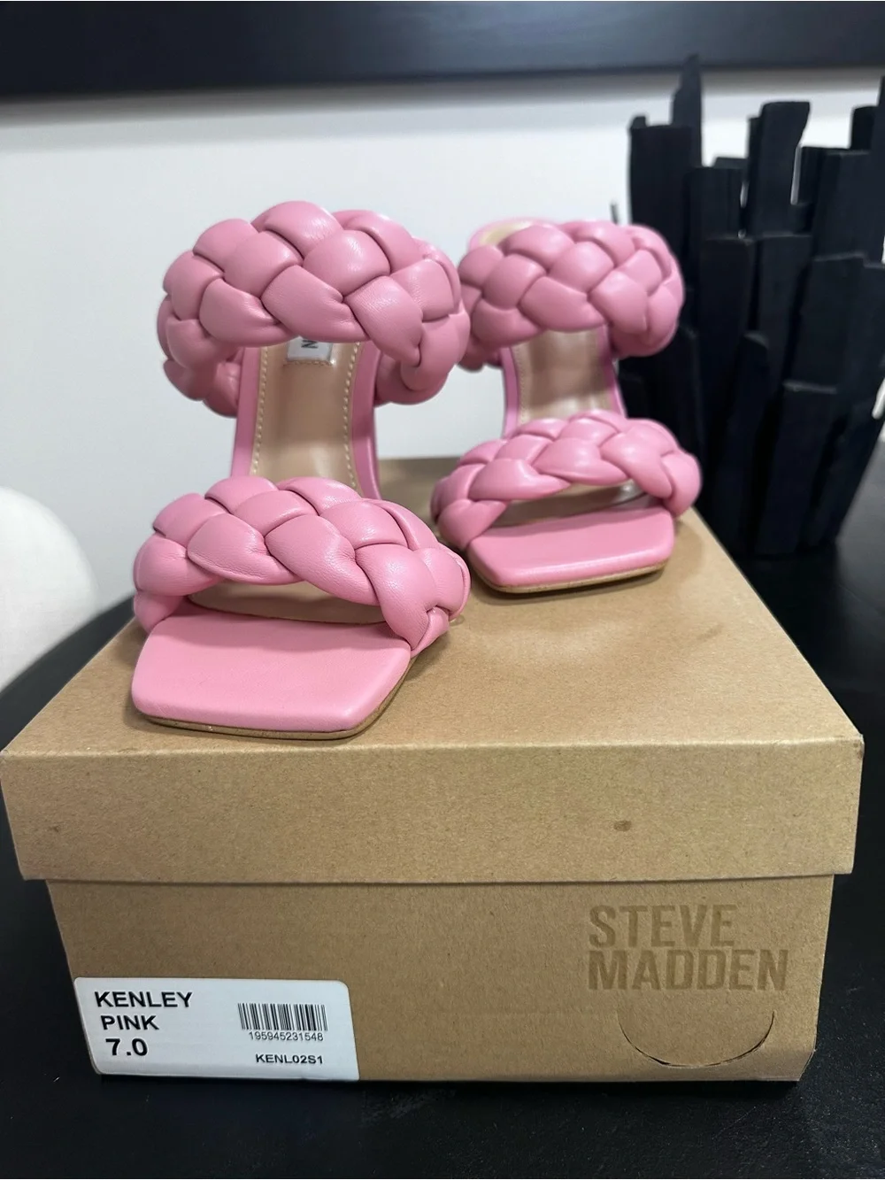 Steve Madden Braided Double-Strap Stiletto Heels - Pink